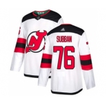 Men's Devils #76 P. K. Subban White Road Stitched Hockey Jersey