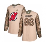 Men's Devils #86 Jack Hughes Camo 2017 Veterans Day Stitched Hockey Jersey