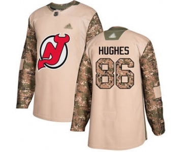 Men's Devils #86 Jack Hughes Camo 2017 Veterans Day Stitched Hockey Jersey