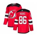 Men's Devils #86 Jack Hughes Red Home Stitched Hockey Jersey