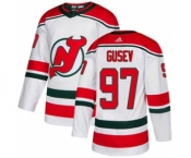 Men's Devils #97 Nikita Gusev White Alternate Authentic Stitched Hockey Jersey