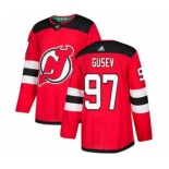 Men's Devils #97 Nikita Gusev White Road Authentic Stitched Hockey Jersey