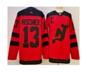 Men's New Jersey Devils #13 Nico Hischier Red 2024 Stadium Series Authentic Jersey