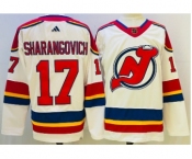 Men's New Jersey Devils #17 Yegor Sharangovich White 2022 Reverse Retro Authentic Jersey