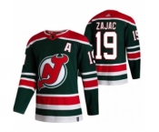 Men's New Jersey Devils #19 Travis Zajac Green 2020-21 Reverse Retro Alternate Hockey Jersey