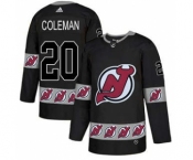 Men's New Jersey Devils #20 Blake Coleman Black Team Logo Fashion Stitched Hockey Jersey