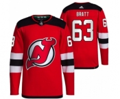 Men's New Jersey Devils #63 Jesper Bratt Red Stitched Jersey