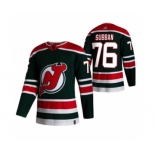 Men's New Jersey Devils #76 P.K. Subban Green 2020-21 Reverse Retro Alternate Hockey Jersey