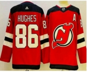 Men's New Jersey Devils #86 Jack Hughes Red Authentic Jersey