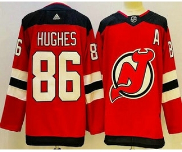 Men's New Jersey Devils #86 Jack Hughes Red Authentic Jersey