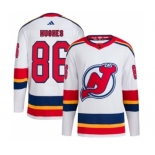 Men's New Jersey Devils #86 Jack Hughes White 2022-23 Reverse Retro Stitched Jersey