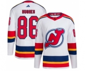 Men's New Jersey Devils #86 Jack Hughes White 2022-23 Reverse Retro Stitched Jersey