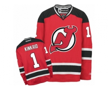 Men's Reebok New Jersey Devils #1 Keith Kinkaid Authentic Red Home NHL Jersey