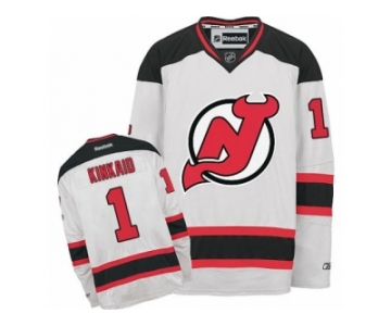 Men's Reebok New Jersey Devils #1 Keith Kinkaid Authentic White Away NHL Jersey