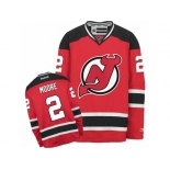 Men's Reebok New Jersey Devils #2 John Moore Authentic Red Home NHL Jersey