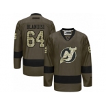 Men's Reebok New Jersey Devils #64 Joseph Blandisi Authentic Green Salute to Service NHL Jersey