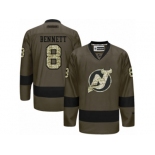 Men's Reebok New Jersey Devils #8 Beau Bennett Authentic Green Salute to Service NHL Jersey