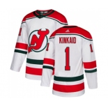 New Jersey Devils #1 Keith Kinkaid Authentic White Alternate Hockey Jersey