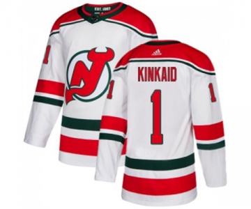 New Jersey Devils #1 Keith Kinkaid Authentic White Alternate Hockey Jersey