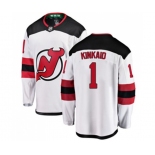 New Jersey Devils #1 Keith Kinkaid Fanatics Branded White Away Breakaway Hockey Jersey