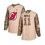 New Jersey Devils #11 Brian Boyle Authentic Camo Veterans Day Practice Hockey Jersey