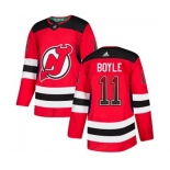 New Jersey Devils #11 Brian Boyle Authentic Red Drift Fashion Hockey Jersey