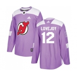 New Jersey Devils #12 Ben Lovejoy Authentic Purple Fights Cancer Practice Hockey Jersey