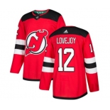 New Jersey Devils #12 Ben Lovejoy Authentic Red Home Hockey Jersey