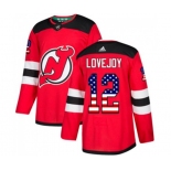 New Jersey Devils #12 Ben Lovejoy Authentic Red USA Flag Fashion Hockey Jersey