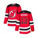 New Jersey Devils #13 Nico Hischier Authentic Red Drift Fashion Hockey Jersey