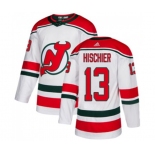 New Jersey Devils #13 Nico Hischier Authentic White Alternate Hockey Jersey