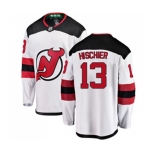 New Jersey Devils #13 Nico Hischier Fanatics Branded White Away Breakaway Hockey Jersey