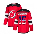 New Jersey Devils #15 Jamie Langenbrunner Authentic Red USA Flag Fashion Hockey Jersey