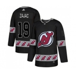 New Jersey Devils #19 Travis Zajac Authentic Black Team Logo Fashion Hockey Jersey