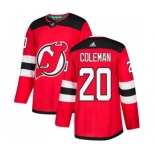 New Jersey Devils #20 Blake Coleman Authentic Red Home Hockey Jersey