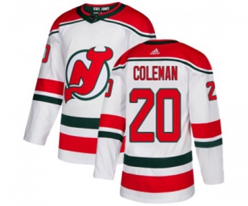 New Jersey Devils #20 Blake Coleman Premier White Alternate Hockey Jersey