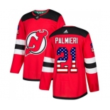 New Jersey Devils #21 Kyle Palmieri Authentic Red USA Flag Fashion Hockey Jersey