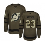 New Jersey Devils #23 Stefan Noesen Authentic Green Salute to Service Hockey Jersey