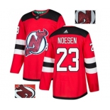 New Jersey Devils #23 Stefan Noesen Authentic Red Fashion Gold Hockey Jersey