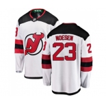 New Jersey Devils #23 Stefan Noesen Fanatics Branded White Away Breakaway Hockey Jersey