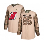 New Jersey Devils #25 Mirco Mueller Authentic Camo Veterans Day Practice Hockey Jersey