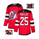 New Jersey Devils #25 Mirco Mueller Authentic Red Fashion Gold Hockey Jersey