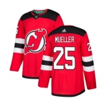 New Jersey Devils #25 Mirco Mueller Authentic Red Home Hockey Jersey