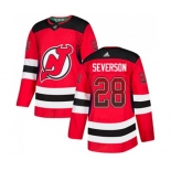 New Jersey Devils #28 Damon Severson Authentic Red Drift Fashion Hockey Jersey