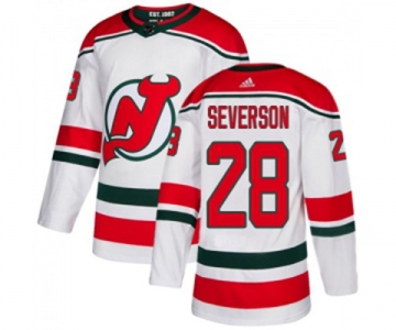 New Jersey Devils #28 Damon Severson Authentic White Alternate Hockey Jersey