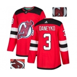 New Jersey Devils #3 Ken Daneyko Authentic Red Fashion Gold Hockey Jersey