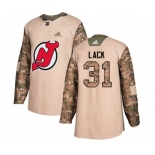 New Jersey Devils #31 Eddie Lack Authentic Camo Veterans Day Practice Hockey Jersey