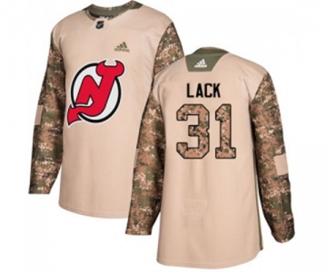 New Jersey Devils #31 Eddie Lack Authentic Camo Veterans Day Practice Hockey Jersey