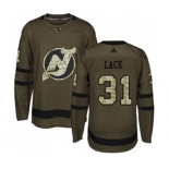 New Jersey Devils #31 Eddie Lack Authentic Green Salute to Service Hockey Jersey