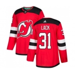 New Jersey Devils #31 Eddie Lack Authentic Red Home Hockey Jersey